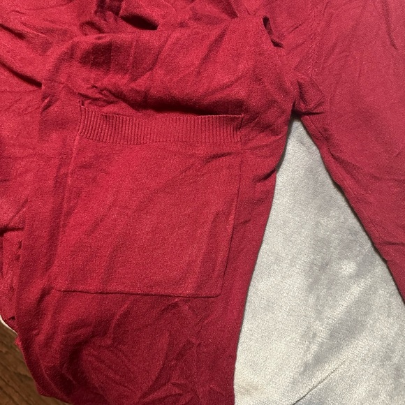 Burgundy long duster cardigan. - Picture 5 of 6